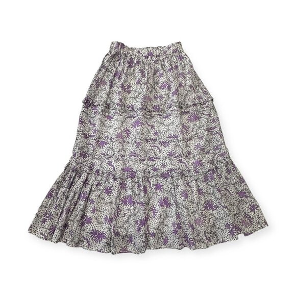 Isabel Marant Étoile Diya Skirt Ecru Lilac FR34 XS NWT $455 Ruffle Tiered - Picture 9 of 15